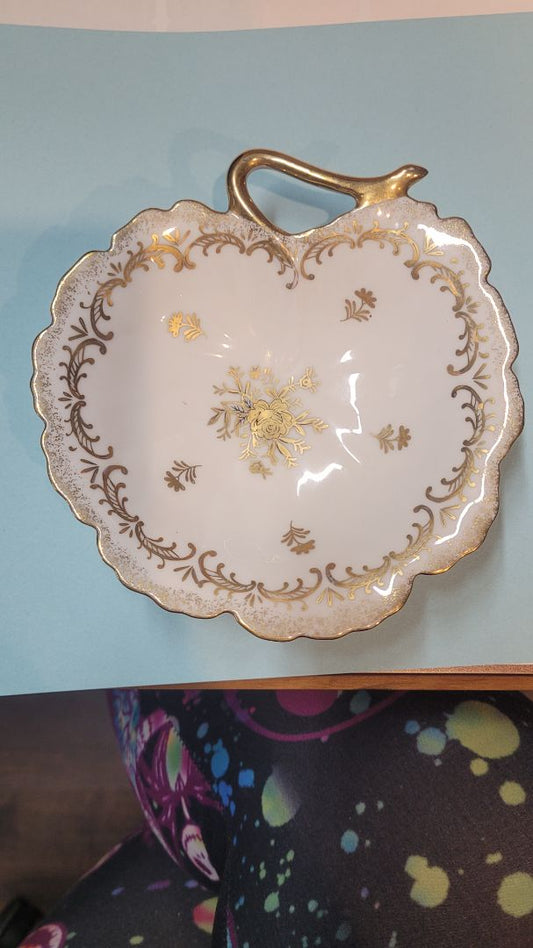 White and Gold Trinket Dish