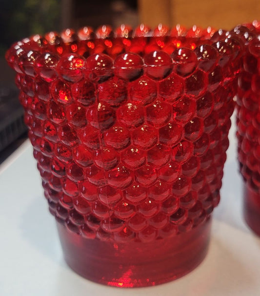 Hobnail Red Glass
