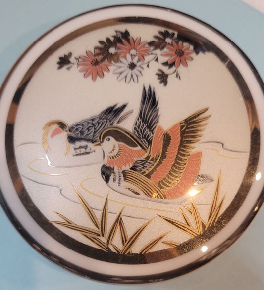 Fine China Mandarin Duck Trinket Box
