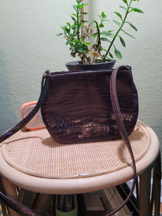 Brown leather handbag Talbots Vintage "Less than 50 years"