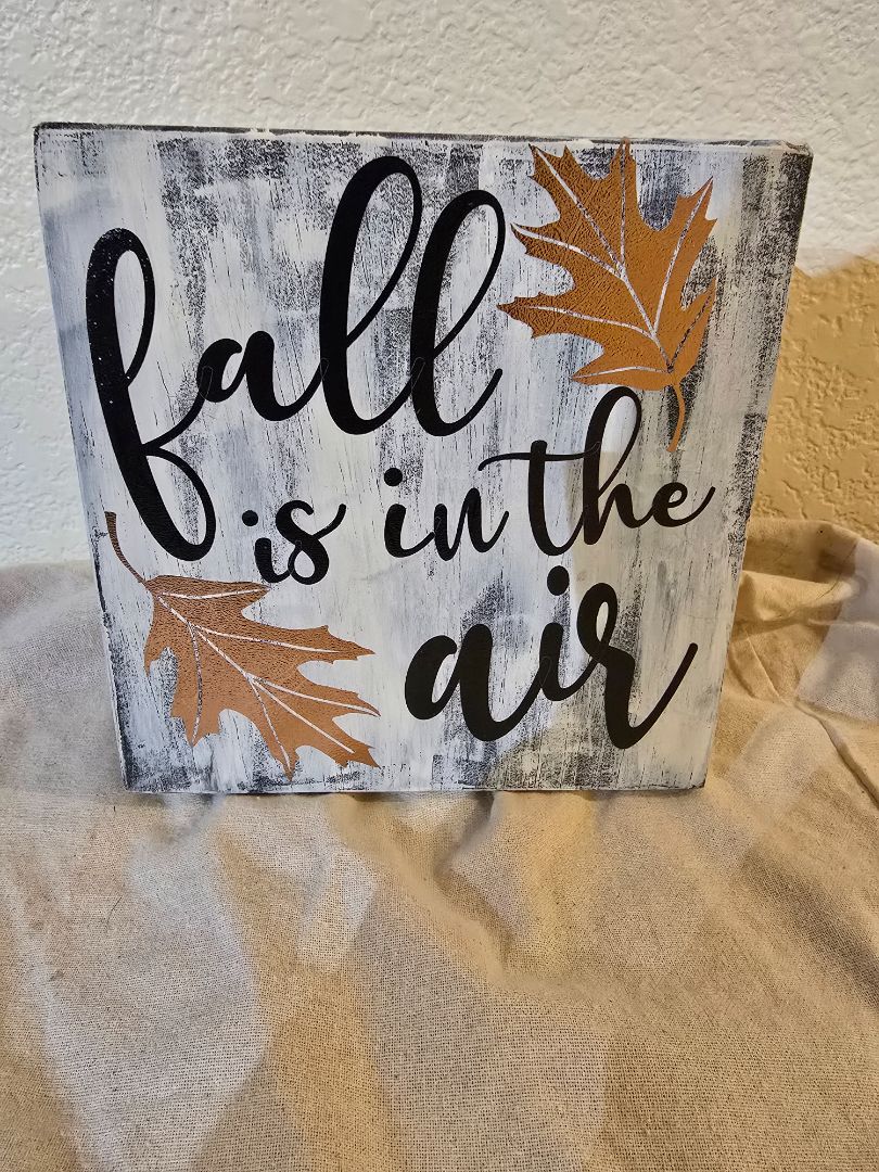 Black Wood Handmade Fall is in the Air, 7.25 x 7.25 x 1.75