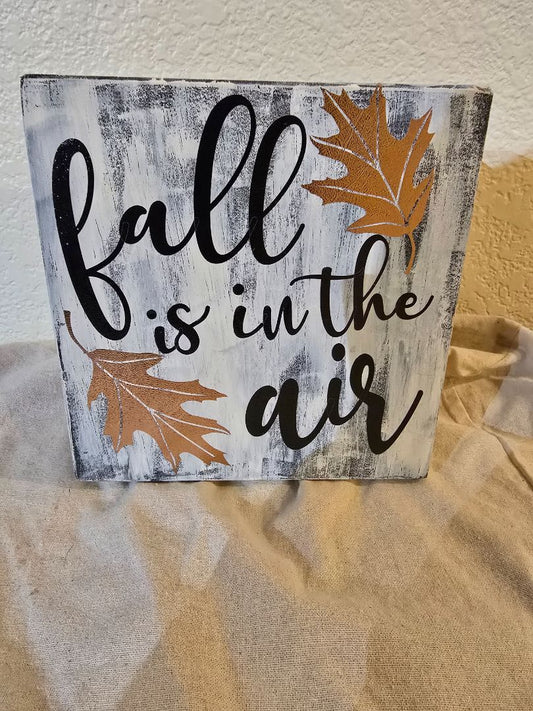Black Wood Handmade Fall is in the Air, 7.25 x 7.25 x 1.75