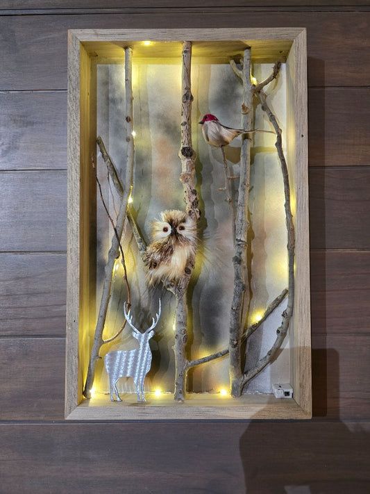 Red Bird Handmade "The Watcher and the Wanderer" # 2, 22 x 13 .5 x 2