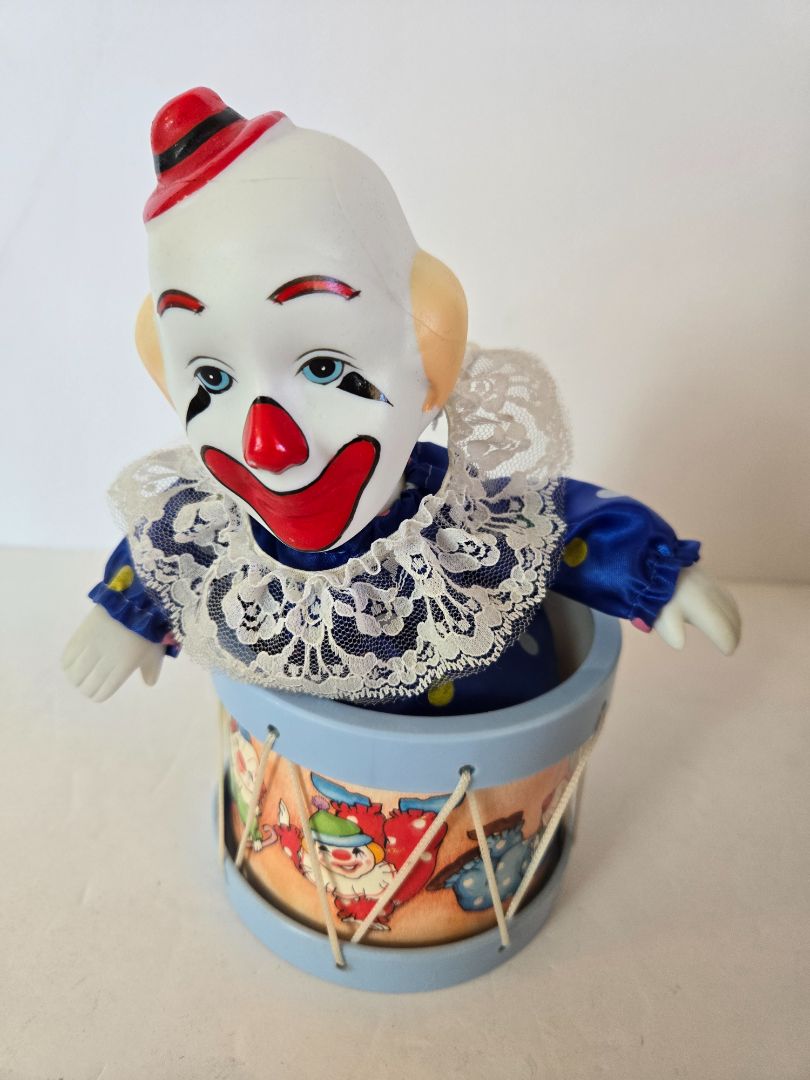 Windup Clown in a Drum Music Box