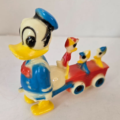 50's-60's Donald Duck Pull Toy with Huey, Dewey & Louie