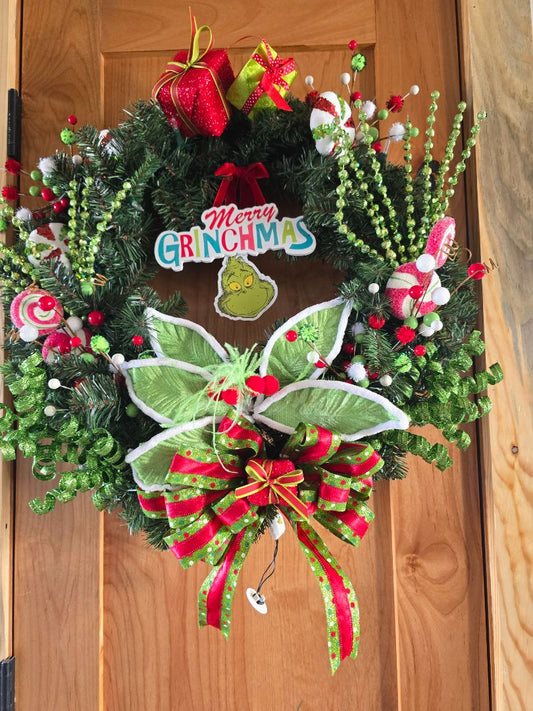 Handmade The Grinch Wreath, 21 x21