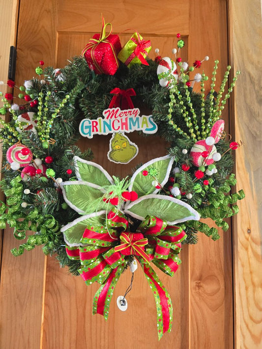 Handmade The Grinch Wreath, 21 x21