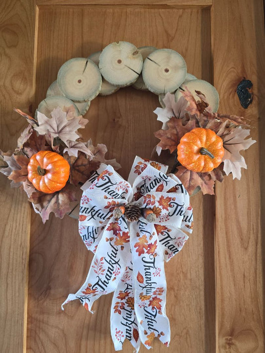 Orange Handmade Thanksgiving Wreath, 16x 16