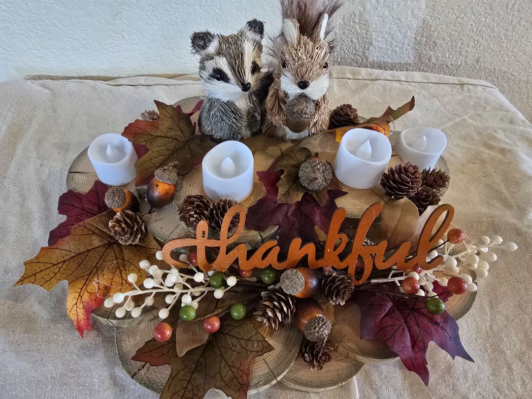 Orange Handmade Thanksgiving Center Piece, 14 x 11 x 7