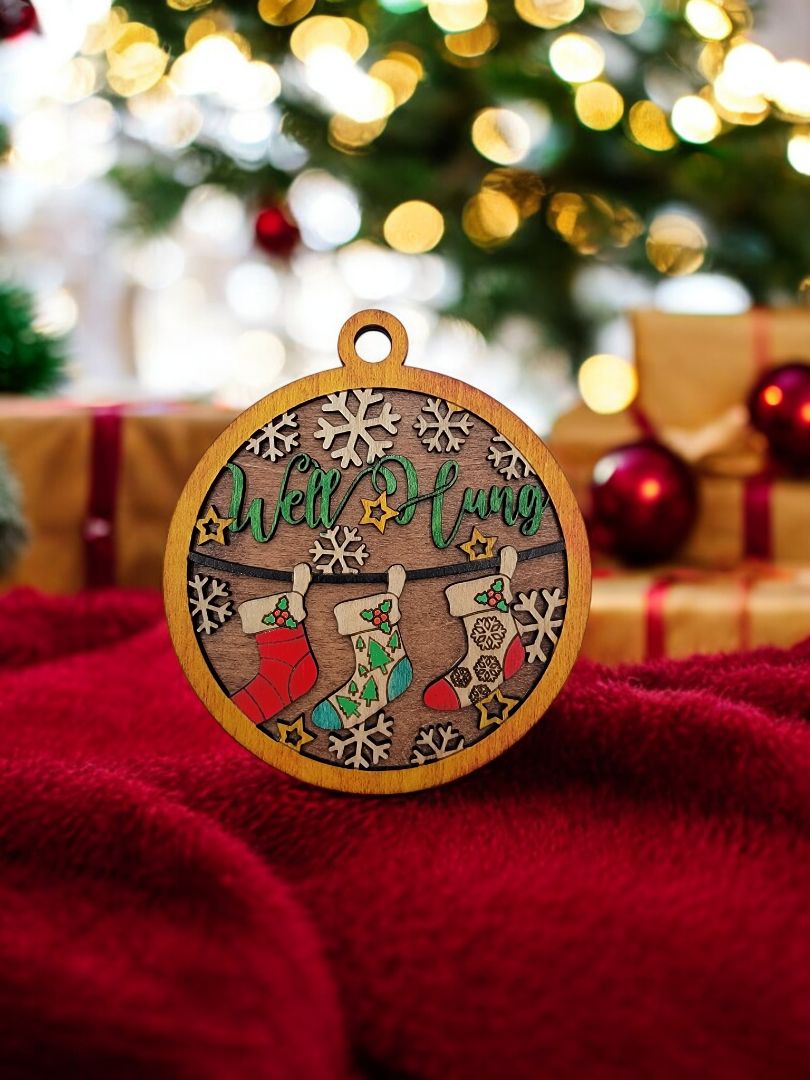 Naughty and Nice Well Hung Ornament, 3 Inches Round