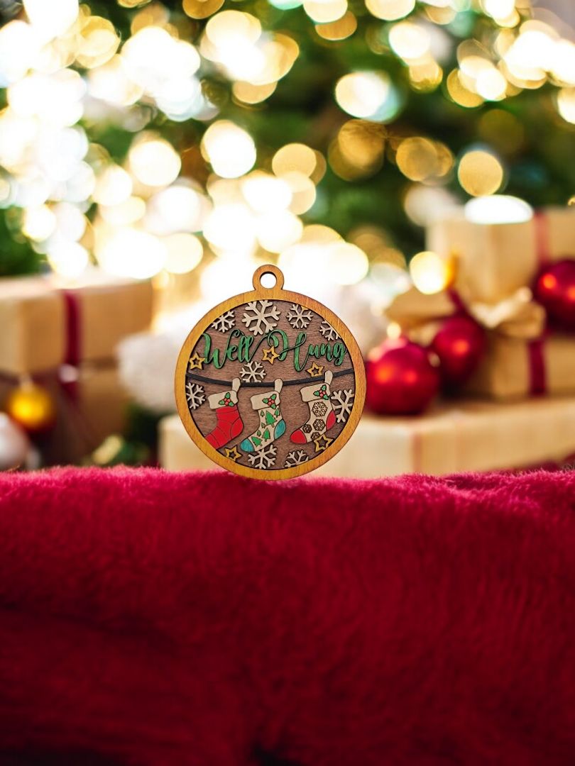 Naughty and Nice Well Hung Ornament, 3 Inches Round