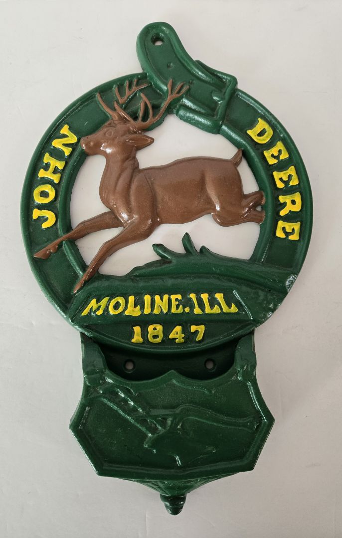 John Deere Cast Iron Pocket Plaque