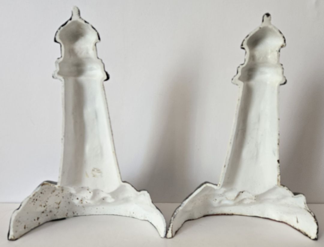 Cast Iron Lighthouse Door Stops - PAIR