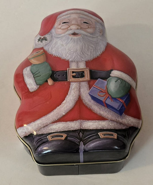 Holiday Santa-Shaped Tin