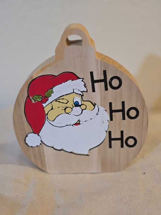 Wood Handmade Wood Christmas block #2, 6.5 x 7.5 x1.5