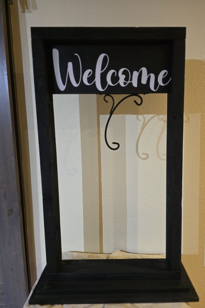 Black Handmade Wood Plant Holder, 44 x 22 x 9