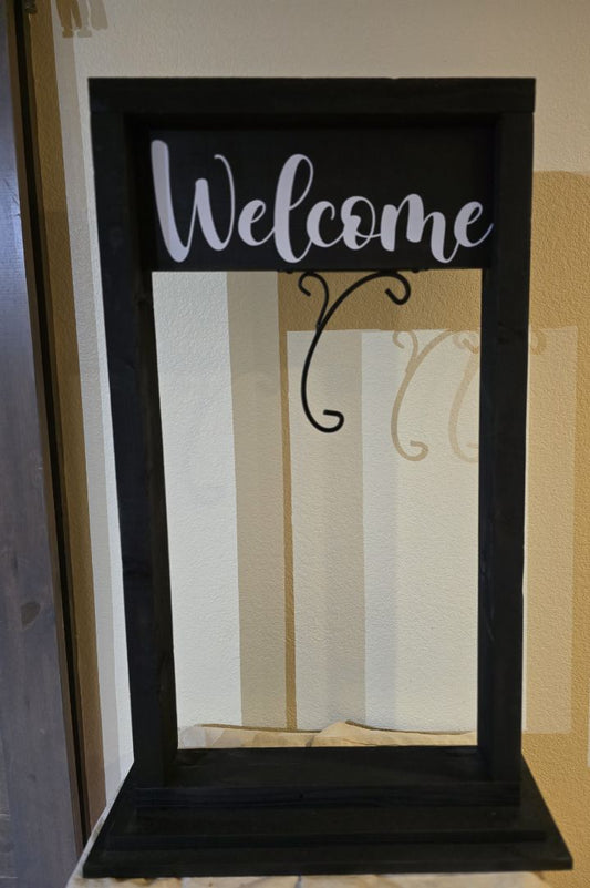 Black Handmade Wood Plant Holder, 44 x 22 x 9