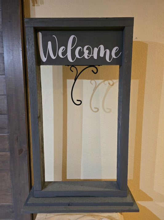 Grey Handmade Wood Plant Holder, 44 x 22 x 9