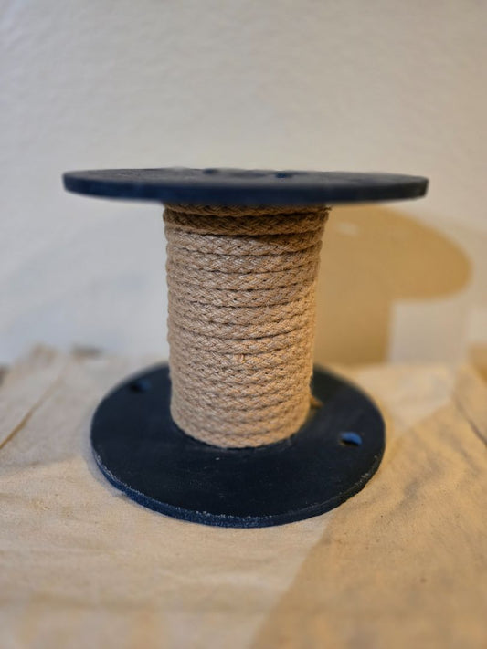 Blue Handmade Wood Spool, 8.5 x 10