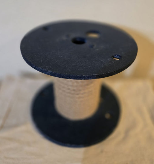 Blue Handmade Wood Spool, 8.5 x 10