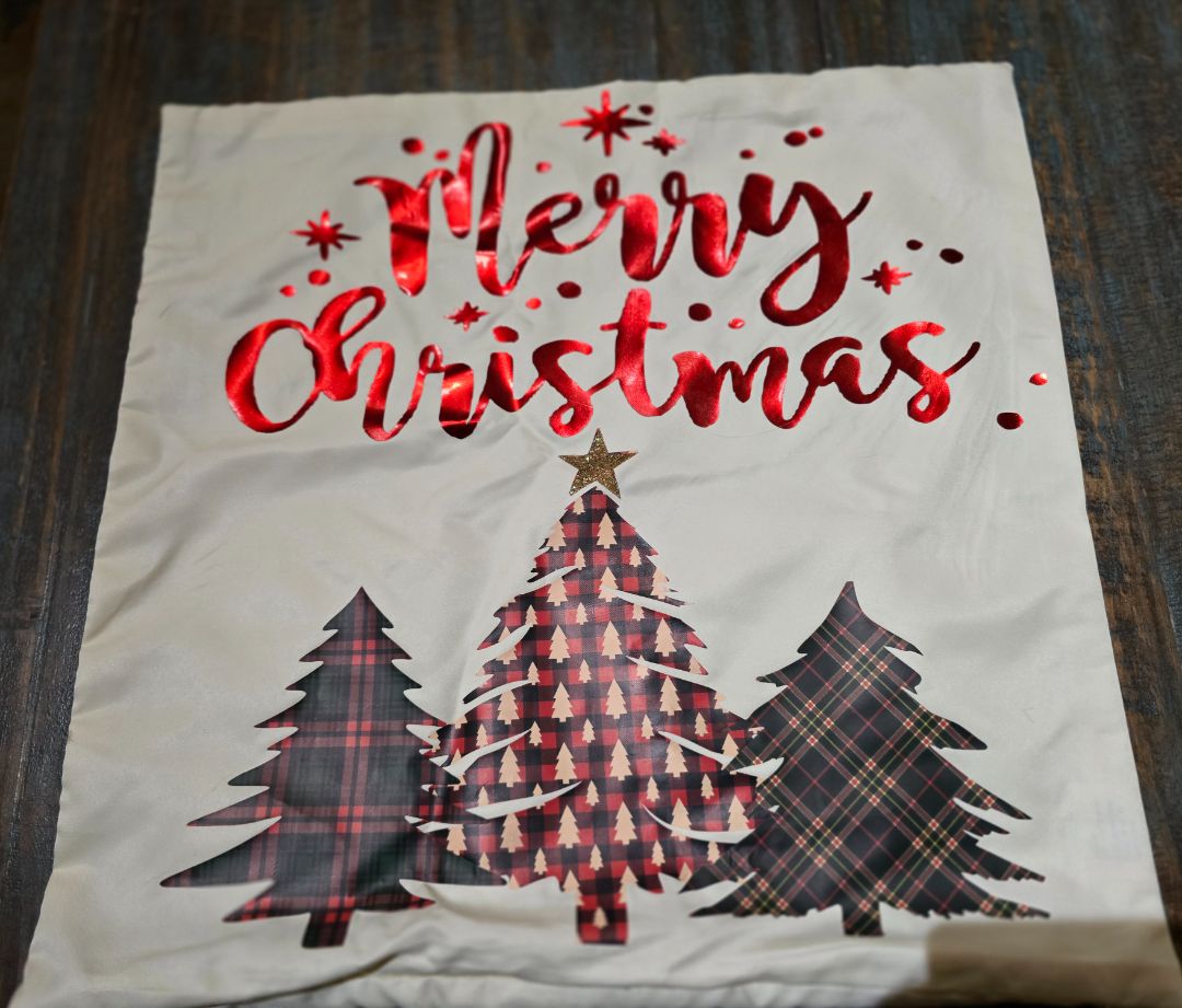 Handmade Christmas Pillow Cover, 15.5 x 15.5