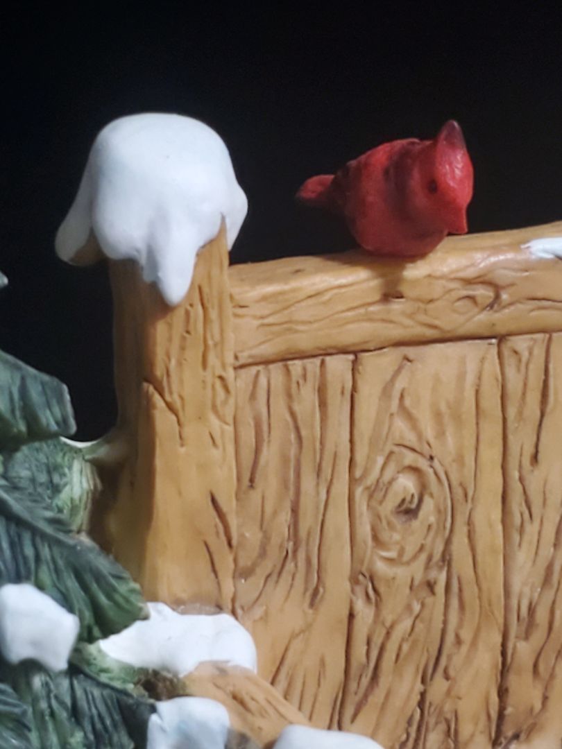 Snow village by Studio 56 Mill creek park bench