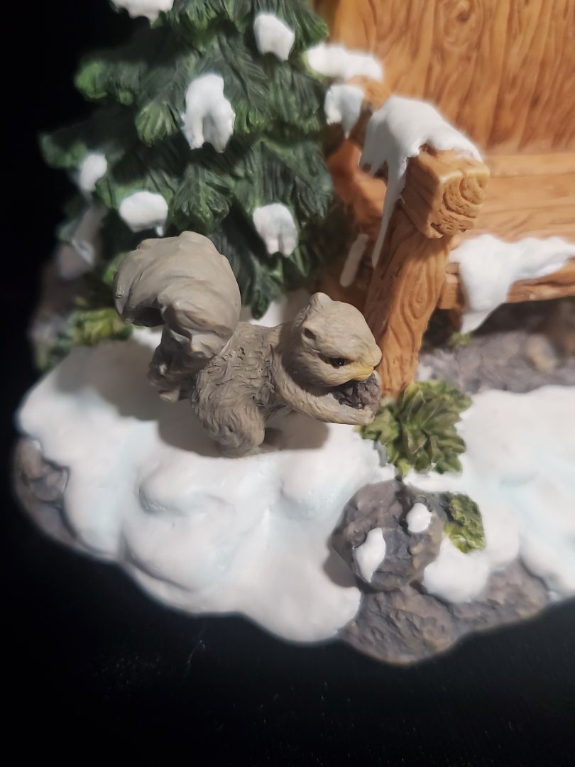 Snow village by Studio 56 Mill creek park bench
