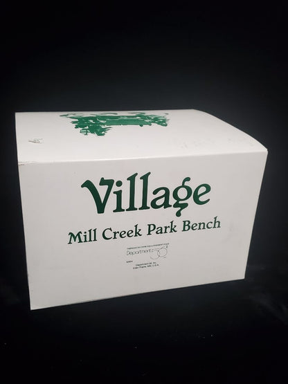 Snow village by Studio 56 Mill creek park bench
