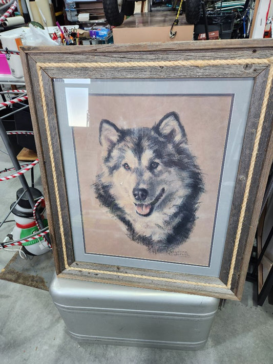 Print- Alaskan Dog- Josephine Crumrine 20 by 16 Framed