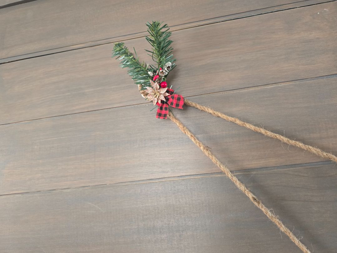 Red Handmade Wood Slice Holiday Garland, 65 inches long