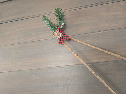 Red Handmade Wood Slice Holiday Garland, 65 inches long