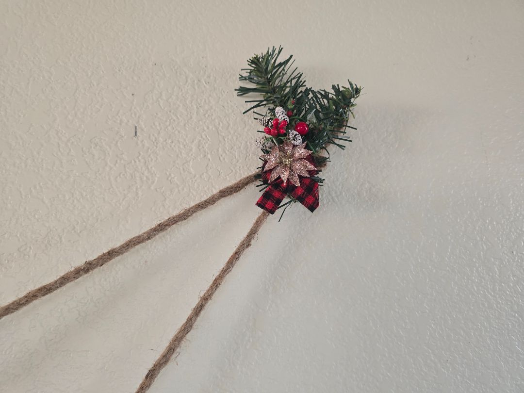 Red Handmade Wood Slice Holiday Garland, 65 inches long