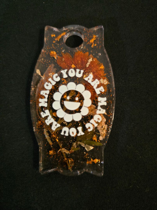 Orange Handmade Resin Stanley Lid Topper 40 oz, 3 x 1.75