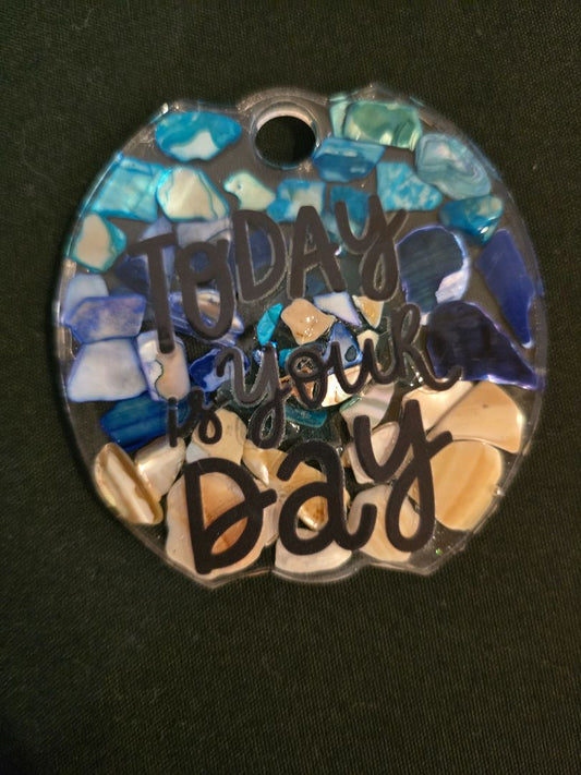 Blue Handmade Resin Stanley Lid Topper 40 oz, 3 x 3.25