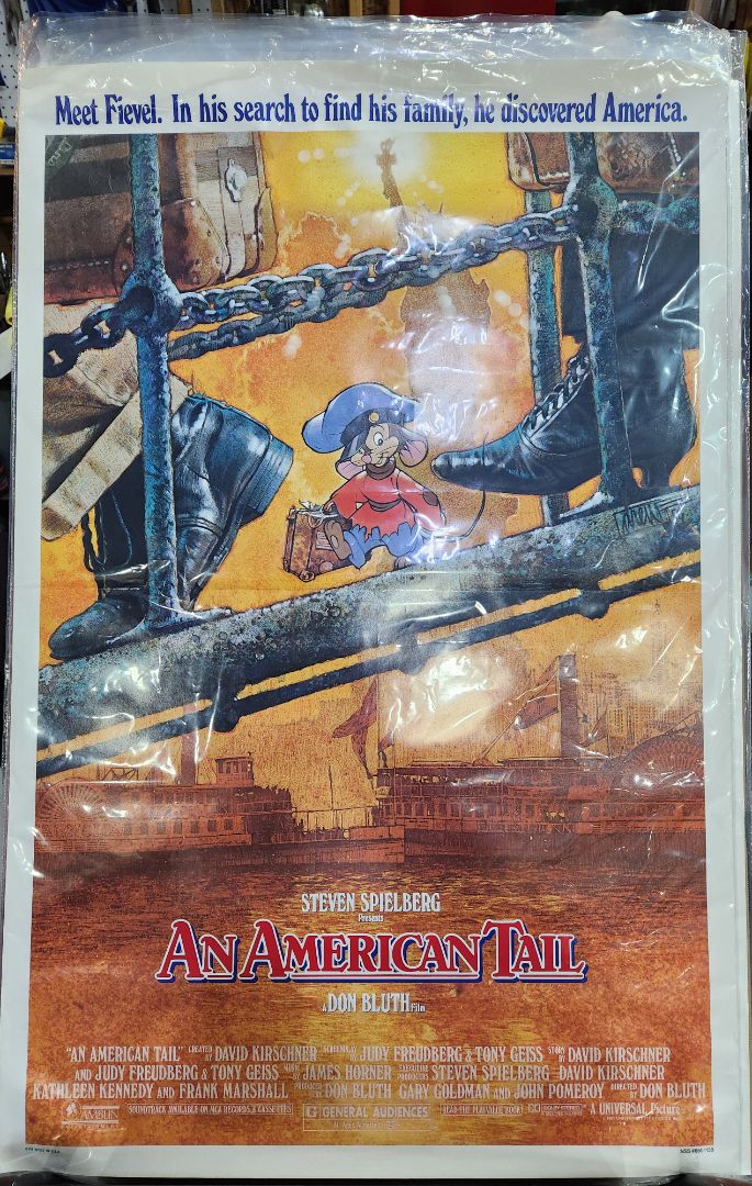 Rolled- Preowned- Used in Movie Theatre Original Movie Poster- 1986 American Tail
