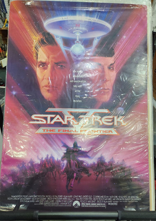 Rolled- Preowned- Used in Movie Theatre Original Movie Poster- 1989 Star Trek Final Frontier