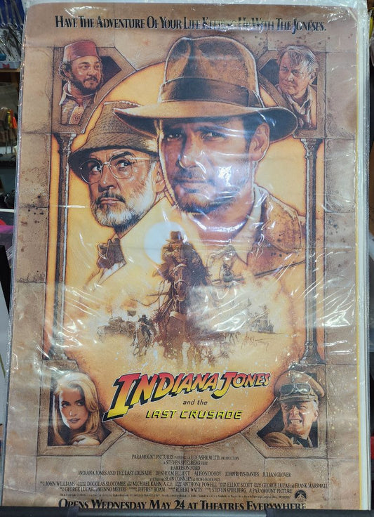 Rolled- Preowned- Used in Movie Theatre Original Movie Poster- 1989 Indiana Jones and the Last Crusade