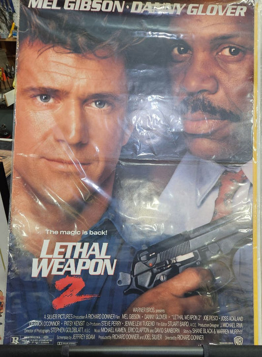 Rolled- Preowned- Used in Movie Theatre Original Movie Poster-1989 Lethal Weapon 2