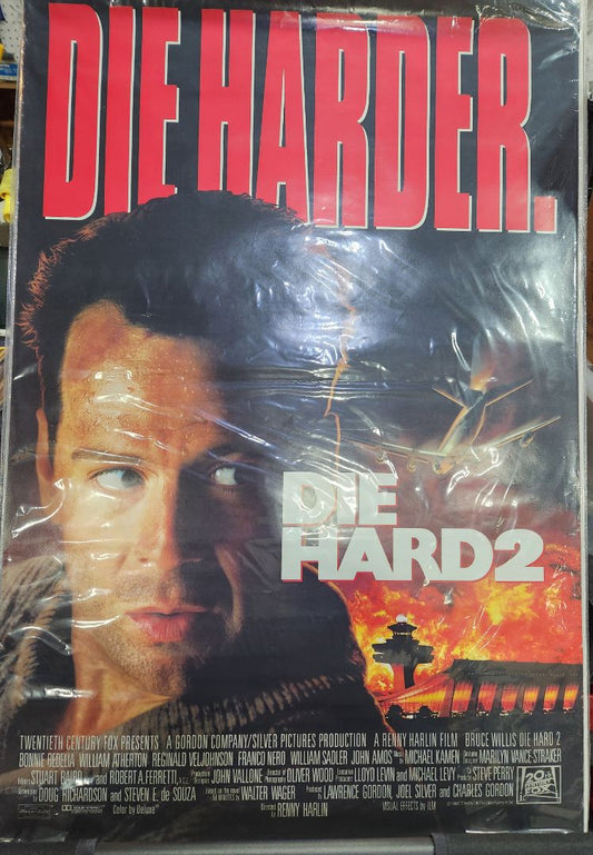 Rolled- Preowned- Used in Movie Theatre Original Movie Poster-1990  Die Hard 2