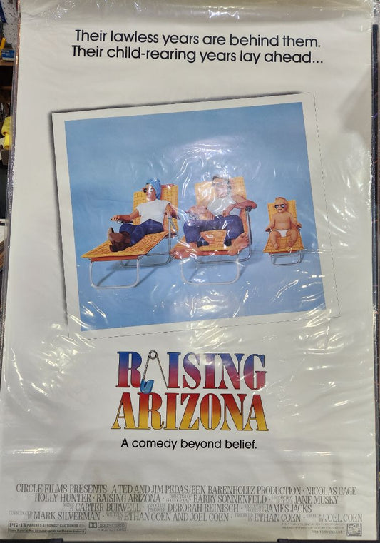 Rolled- Preowned- Used in Movie Theatre Original Movie Poster-1987 Raising Arizona