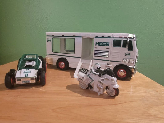 White and green Hess Hess Truck, 2018