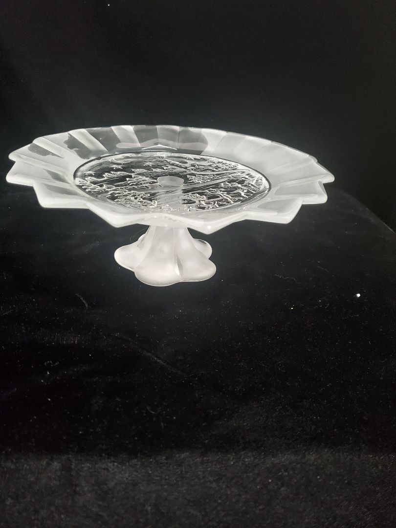 Silent Night by Mikasa Crystal footed bonbon tray