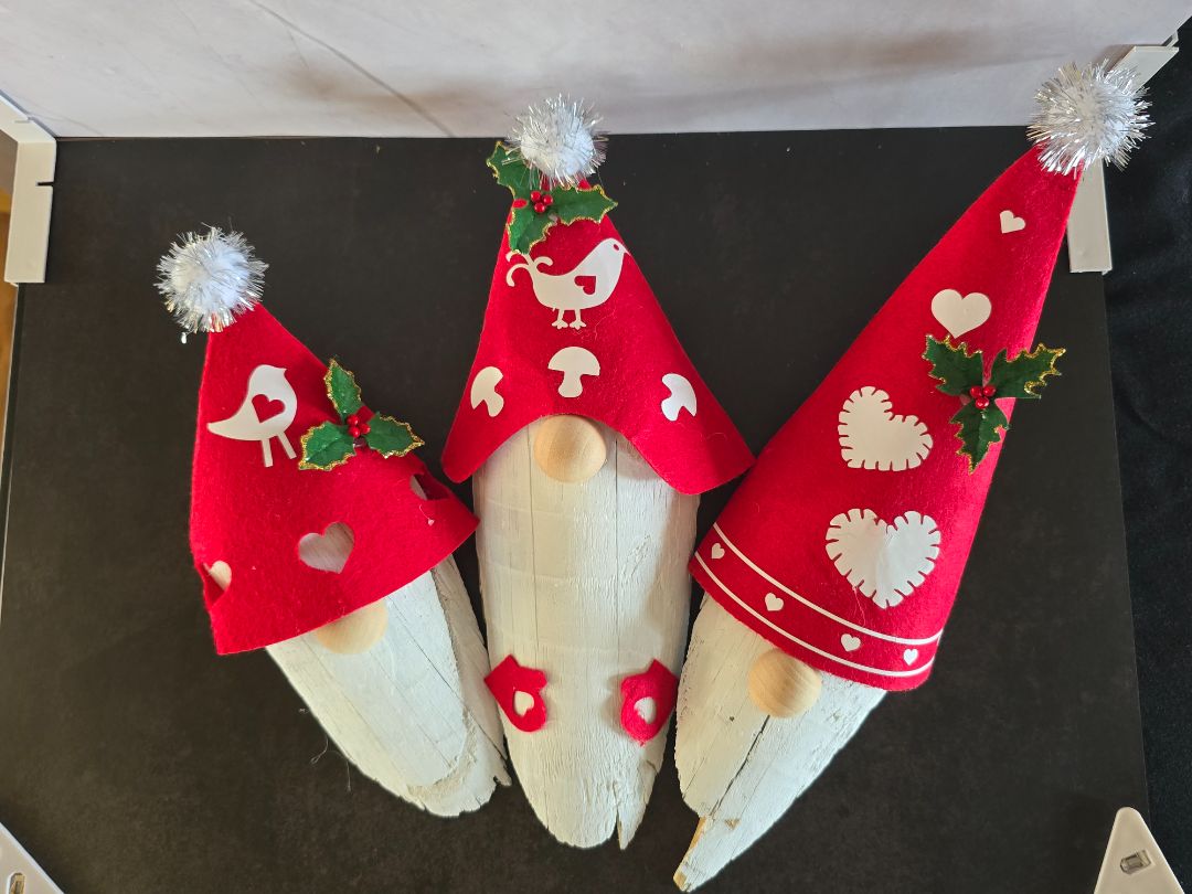 Red Handmade Gnome Wood Hangers, 10 x4