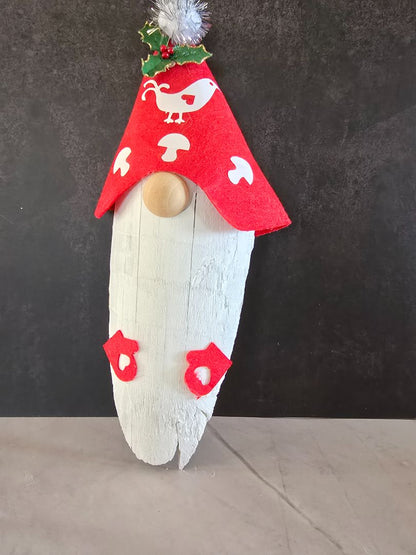 Red Handmade Gnome Wood Hangers, 10 x4