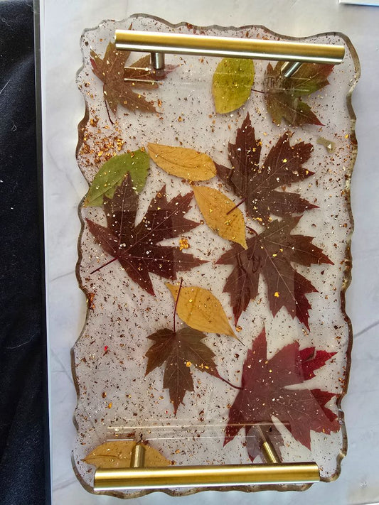 Fall Handmade Fall Leaf Tray, 13.5  x 8