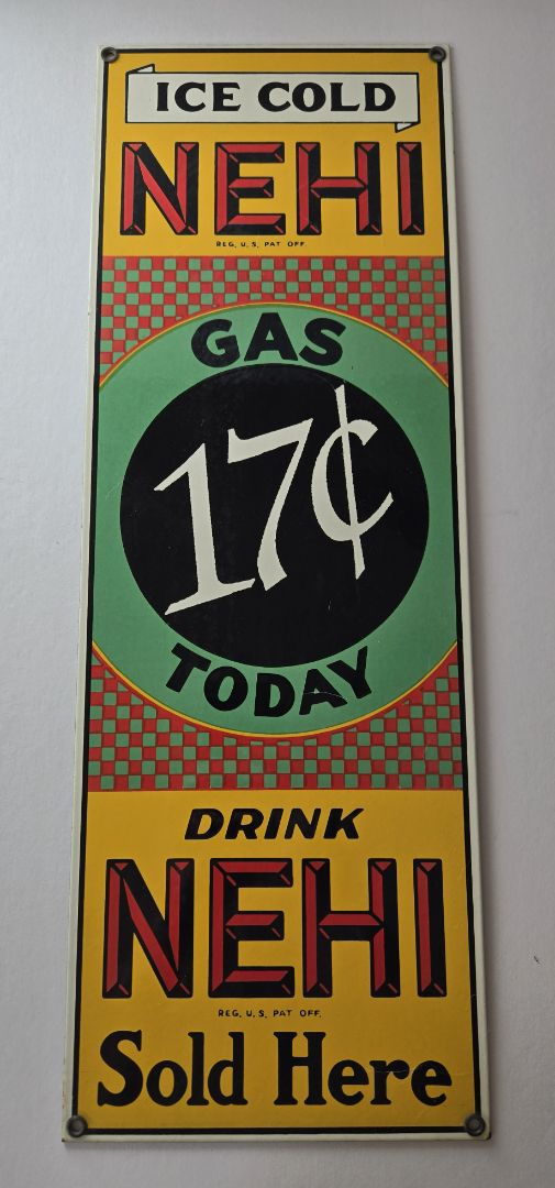 Ice Cold Nehi Sign Enamel