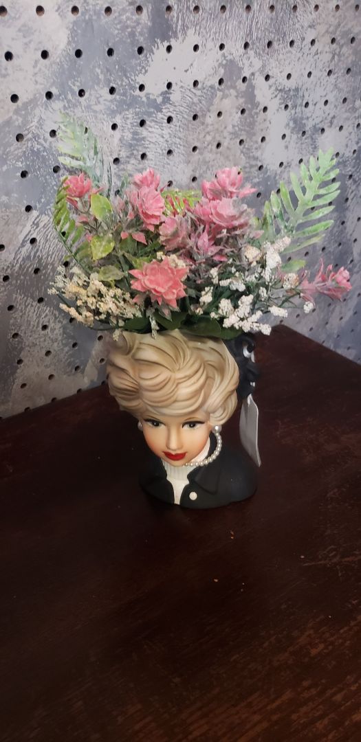 Lady head with Flowers Decoration
