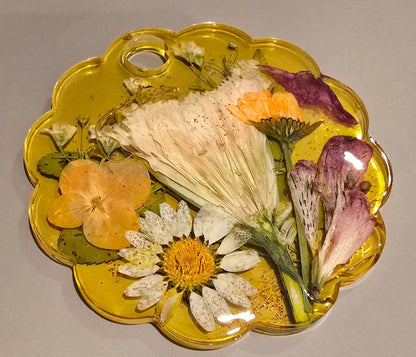 Yellow/Orange Handmade Resin Stanley Lid Topper 40 oz