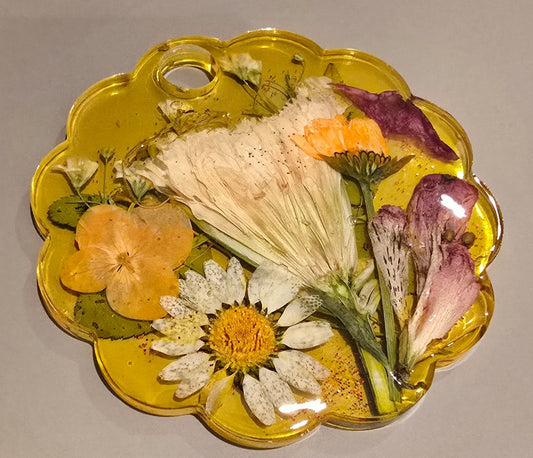 Yellow/Orange Handmade Resin Stanley Lid Topper 40 oz