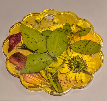 Yellow/Orange Handmade Resin Stanley Lid Topper 40 oz